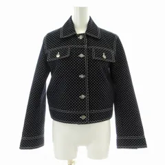 マークジェイコブスルック MARC JACOBS LOOK ブルゾン ジャケット シングル ステンカラー 水玉 ドット 4 M 紺 ネイビー 白 ホワイト /NW29のサムネイル