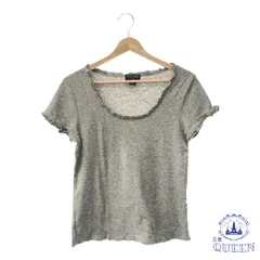 ☆美品☆ POLO JEANS ポロジーンズ トップス Tシャツ 半袖 オーバルネック フリル レディース グレー L 901-3641 送料無料 古着