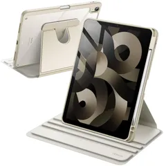 【在庫セール】(2024)、iPad Air Air 5/4用 M2 (2022/2020、第5/4世代、10.9インチ) Pencilホルダー付き 11インチ 360°回転保護 iPad スタンドカバー クリアバック 回転ケース 自動ウェイク/スリープ JE