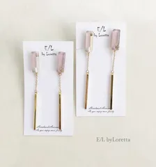 Asymmetry 3color stick pierce/earring