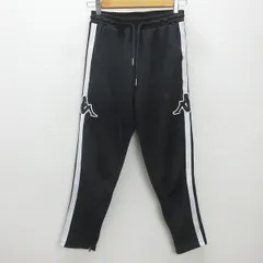 H■カッパ/kappa ビッグロゴ トラックパンツ ジャージパンツ【M】黒/LADIES■53【中古】