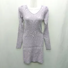 ◇ ⊇ ROYAL PARTY ロイヤルパーティー 長袖 ミニ丈 ワンピース サイズF パープル系 レディース E  【1411280030240】