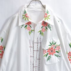 90s SAG HARBOR サグハーバー アジアン 刺繍プリント デザイン 総柄 シャツ ヴィンテージ チャイナ オリエンタル 90s SAG HARBOR サグハーバー アジアン 刺繍プリント デザイン