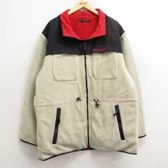 XL/古着 トミーヒルフィガー 長袖 ブランド フリース ジャケット メンズ ワンポイントロゴ リバーシブル ロング丈 ベージュ他 カーキ spe 2