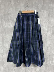 美品 AMERICAN HOLIC アメリカンホリック ギンガムチェック レース フレア ロング スカート sizeM/黒ｘ青 ■■ レディース