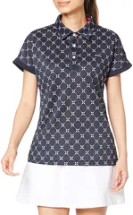 【新品】【Sサイズのみ】prince(プリンス) 吸汗速乾 半袖テニスウェア レディース・ウィメンズ ポロシャツ ネイビー×ホワイト WS1105-311-S