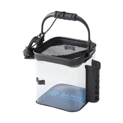 [LUKIA(ルキア)] EVAランガンクリアーバケツ (ロッドスタンド付) クリアー×ブルーロゴ 21cm