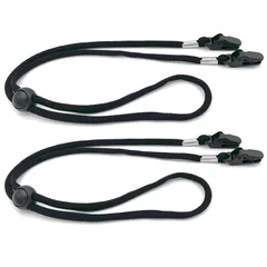【在庫処分】帽子用 強風時/サーフィンの時 どんな帽子にも取付可能なあご紐 ストラップ 全長40cm 帽子ストラップ 黒 クリップ式 帽子が飛ばないストラップ ケース付き [DY.2ten]