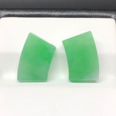 天然　本翡翠　氷　彫刻ルース・原石　約13.55ct/2ピース　1点物　国内鑑別書付き