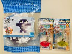 SANYO［海物語シリーズ］フラッシュマスコットストラップ(未使用) とクジララッキーダイヤブロック(未使用)セット