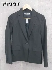 ◇ NATURAL BEAUTY BASIC ストライプ 長袖 テーラード ジャケット サイズM グレー レディース 【中古】 【1002801031947】