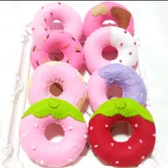 いちごドーナツセット♡8種類 フェルトドーナツ おままごと 知育玩具