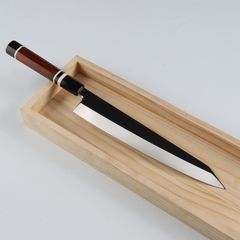 勘所型牛刀 9寸（刃渡り270mm）片刃 通常鏡面仕上げ 本刃付け 八角柄