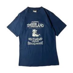 90s USA製 Timberland イエローブーツ プリント 半袖 Tシャツ S / 90年代 アメリカ製 ティンバーランド オールド シングル ネイビー