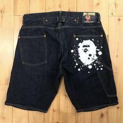 APE HEAD ペインター デニム ハーフパンツ Mサイズ a bathing ape BAPE painter denim shorts エイプ ベイプ アベイシングエイプ NIGO
