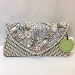 【値下げ】未使用☆NOCTILUCA ノクチルカ ビジュー付きクラッチバッグ チェーンショルダー付き シルバー系