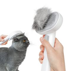 アウムカ (Aumuca) ペット用ブラシ「ワンプッシュ式」猫ブラシ 犬用ブラシ 猫 犬 抜け毛取り ブラシ マッサージ スリッカーブラシ ブラッシングブラシ 毛玉取りブラシ 犬猫通用 短毛 長毛 種向け ブラシセット 丸洗い可能 皮膚に優しいブラシ Baby