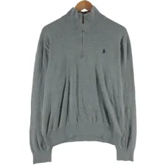 古着 ラルフローレン Ralph Lauren POLO RALPH LAUREN ピマコットンニットハーフジップセーター メンズM相当/eaa489999