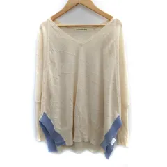 ガリャルダガランテ GALLARDAGALANTE ニット カットソー 長袖 Vネック ドルマンスリーブ ウール混 F ライトベージュ 青 ブルー /SM29