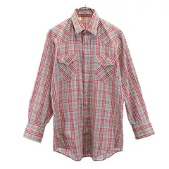 ヴィンテージ 80s チェック 長袖 ウエスタンシャツ レッド系 VINTAGE メンズ 【中古】  【230905】 メール便可