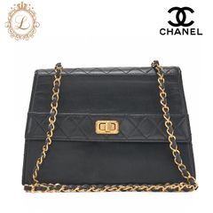 CHANEL シャネル   チェーンショルダーバッグ  マトラッセ  2.55 ターンロック　黒　ラムスキン（ゴールド金具） レディース バッグ レディース【中古】【送料無料】