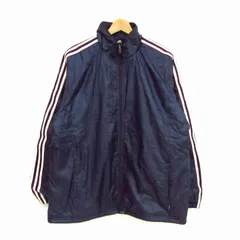 アディダス 中綿ブルゾン ジャケット ウインドブレーカー スポーツウエア アウター メンズ Oサイズ ネイビー系 adidas 【中古】