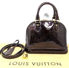 【本物】ルイ ヴィトン アルマBB ハンドバッグ ヴェルニ M91678 アマラント 2WAY ショルダー 廃盤 LOUIS VUITTON バッグ