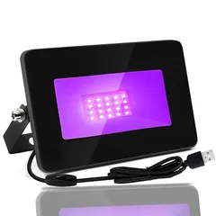 YC 紫外線 ブラックライト 投光器 紫外線ライト 防水IP65 395-405nm UVライト レジン用 硬化ライト 樹脂硬化 屋外用 舞台照明 雰囲気を作り 3Dモデル乾燥用 １年（10W) 1