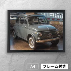 フィアット（FIAT）　500　ヴィンテージ　フォトポスターA4　マット　その3　【フレーム付】《MT》のサムネイル