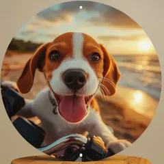 ビーグル 犬 ブリキ看板 d6