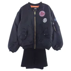 RAF SIMONS ラフシモンズ ジャケット 20AW 202-620 NYLON PATCHED BOMBER WOOL ワッペン パッチ付き レイヤード ドッキング ブルゾン ボンバージャケット ブラック系【中古】のサムネイル