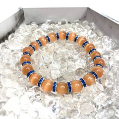 キャッツアイ(オレンジ) パワーストーン ブレスレット (ブルー) メンズ・レディース　男性・女性　数珠ブレス 開運 [23]