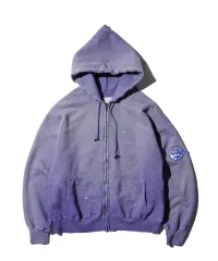 週末限定値下げ！BOWWOW ダメージ加工 ネイビー　フード付きパーカー ZIP SWEAT HOODIE AGING | BOW WOW(バウワウ) / トップス