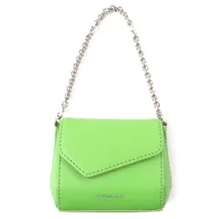 極美品▼TIFFANY&Co. ティファニー Tナノバッグ ペリドット ロゴプリント チェーン チャーム レザー グリーン シルバー金具 箱・保存袋付き イタリア製 メンズ