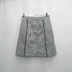 ◇ Θ evelyn エブリン チェック柄 ミニ 台形 スカート サイズF ブラック系 レディース E  【1502180042096】