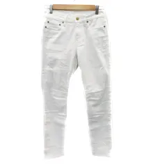 プラステ PLST デニムパンツ ジーンズ スキニーパンツ ロング丈 無地 26 白 ホワイト /YK44