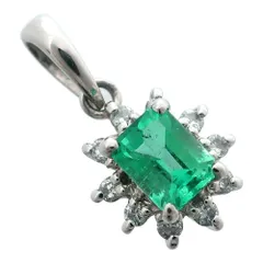 エメラルドペンダントトッププラチナ 翡翠 ペンダント トップ 5月 誕生石 7.423ct プラチナ