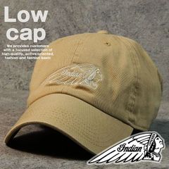 Indian Motocycle インディアンモトサイクル メンズ レディース キャップ 帽子 Vintage ブランド シンプル コットン ニューハッタン ネイティブアメリカン IA-995 7986922 (ベージュ)