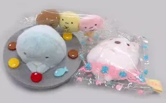 【中古】ぬいぐるみ しろくましゅまろ＆とかげうきわチョコ＆たぴラムネ てのりぬいぐるみセット(3体セット) だがし屋すみっコテーマ 「すみっコぐらし」 キデイランド限定