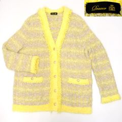 Drawer ツイード カーディガン  6515-299-0563  UAF8 イエロー系 ドゥロワー ◆送料込◆質屋-10194