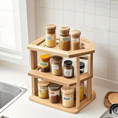 【新品?未使用】 竹製収納棚 三層構造 省スペース設計 寝室収納 キッチン収納 オフィス収納 コンパクトデザイン モダンスタイル 整理整頓ラ