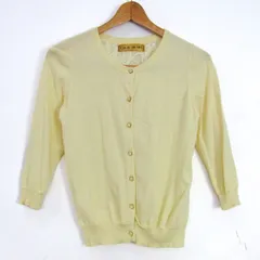 セシルマクビー カーディガン 七分丈 トップス レディース Mサイズ イエロー系 CECIL McBEE 【中古】