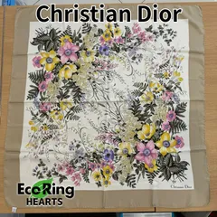 Christian Dior　大判スカーフ　花柄　シルク100％　　　SID