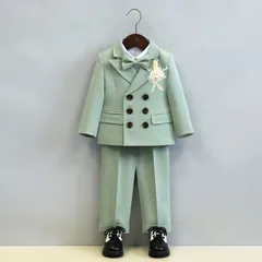 フォーマルスーツ 男の子 6点セット ジャケット+ベスト+パンツ+シャツ+ボウタイ+コサージュ 子供服 キッズ 入園式 入学式 卒業式 演出 冠婚葬祭