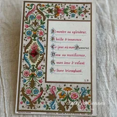 【希少】アンティーク聖書と聖母マリア レースのホーリーカードのセット 希少】アンティーク聖書と聖母マリア レースのホーリーカードの