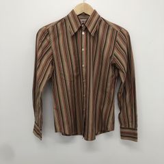 【PS Paul Smith】ポールスミス　メンズ　レディース　長袖シャツ　ストライプ　ボーダー　オレンジ系　サイズ40
