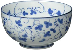 【大人気】美濃焼 染うさぎ柄 どんぶり鉢 丼 ラーメン鉢 麺鉢 うどん そば 蕎麦 直径約16.5×高さ8.5cm 電子レンジ 食洗機対応 日本製 132-1216