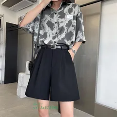 ハーフパンツ スラックス レディース ショートパンツ Aライン ハイウェスト ゆったり 涼しい 夏 通学 おしゃれ カジュアル 体型カバー 通勤  vii3x521591のサムネイル