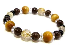 金運 ゴールドルチルクォーツ ゴールデン タイガーアイ ブレスレット パワーストーン ブレスレット メンズ 天然石 数珠