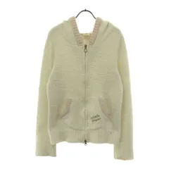 ジェラートピケ 長袖 ふわモコ ルームウェア ホワイト系×ピンク gelato pique ジップパーカー ジェラピケ レディース 古着 【240417】